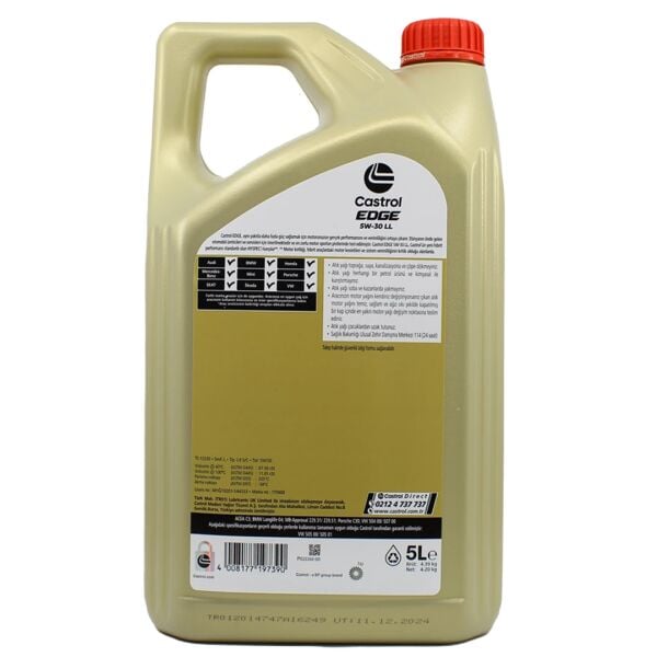 Edge 5w-30LL Tam Sentetik Motor Yağı (2024 Üretim)