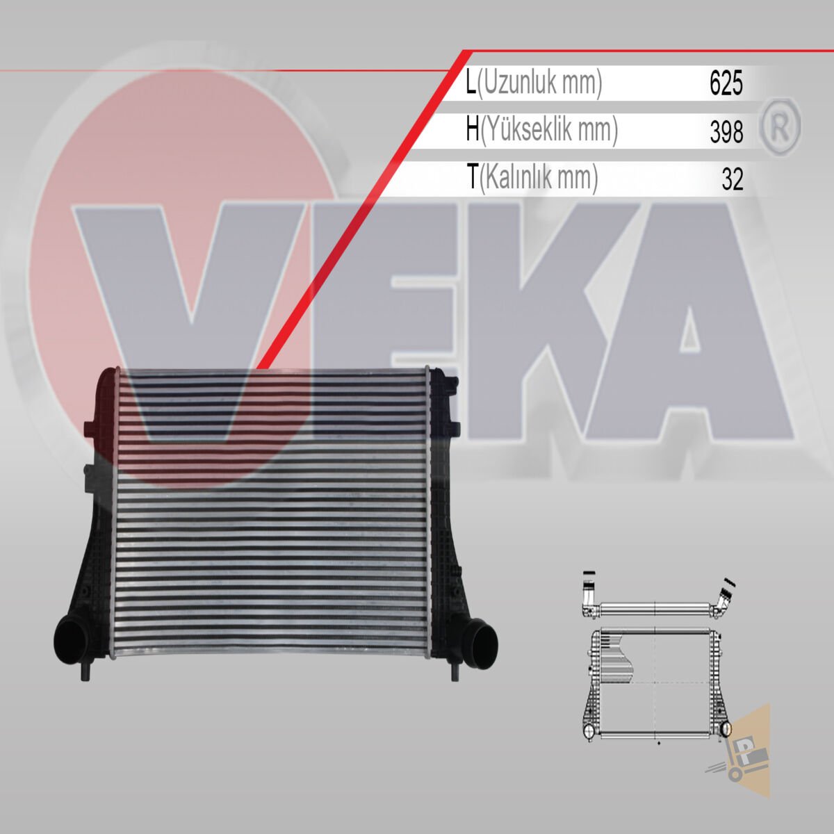 TURBO RADYATÖRÜ - İNTERCOL - 1.6 TDİ 2.0 TDİ CAYB CAYC CAYE CBAB CFFB GOLF6 JETTA CADDY A3 1K0145803AF