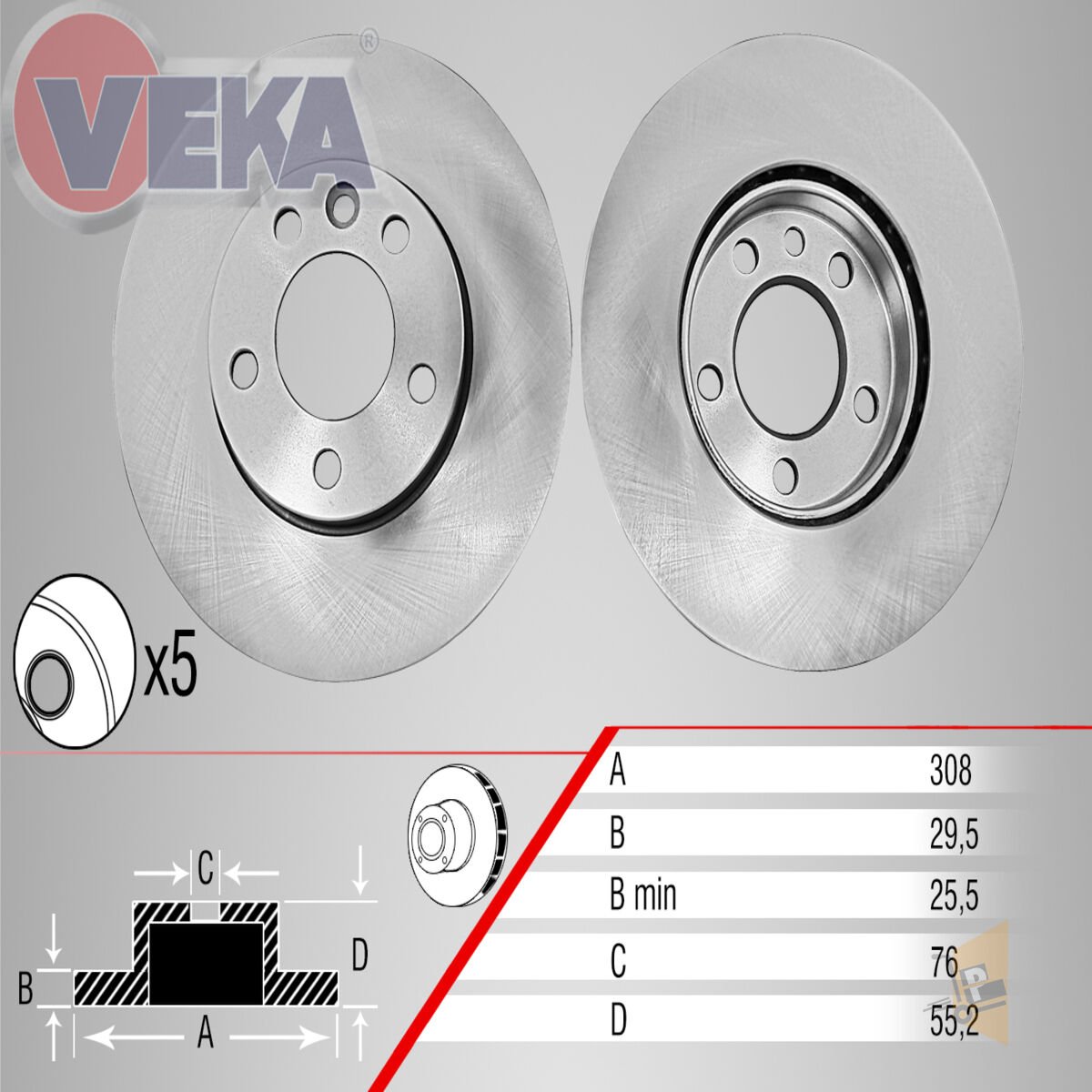 FREN DİSKİ AYNA ÖN - 308X27,5 - 1.9 2.0 2.5 T5 7H0615301