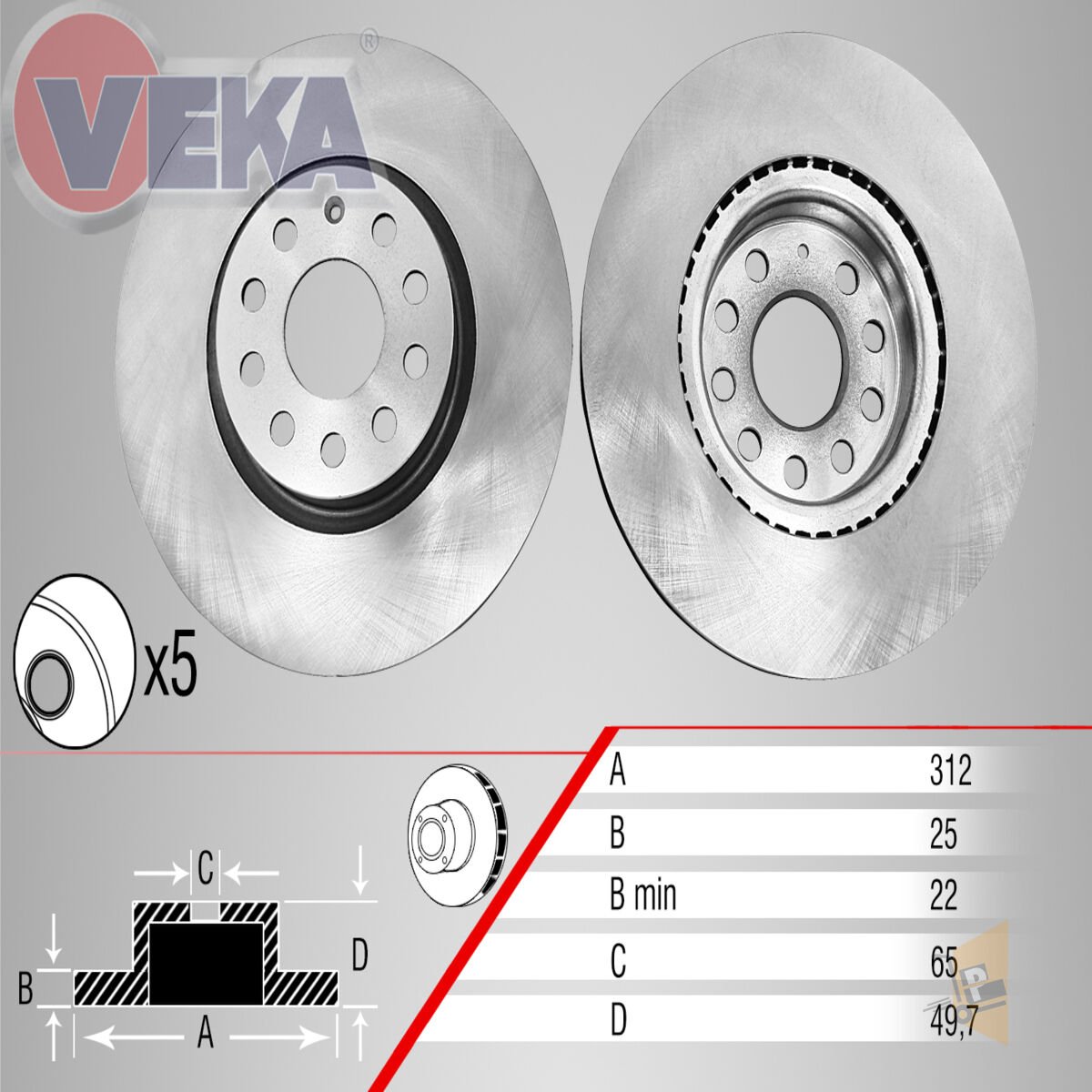 FREN DİSKİ AYNA ÖN - 312X25 5X112 - BKP CEBB BLF BLG  PASSAT JETTA