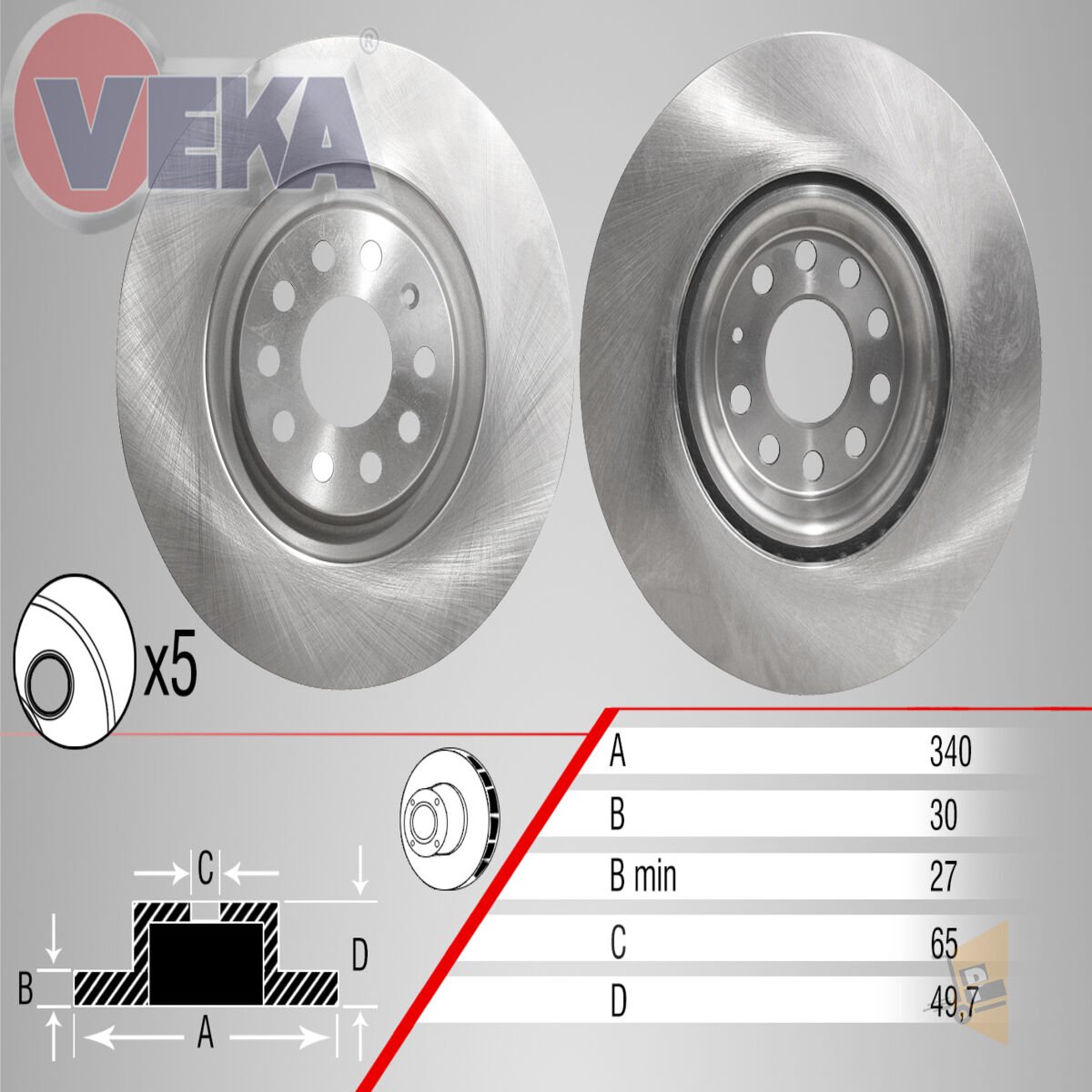 FREN DİSKİ AYNA ÖN - 340X30 - HAVALI - GOLF7 PASSAT ARTEON A3 1K0615301AD