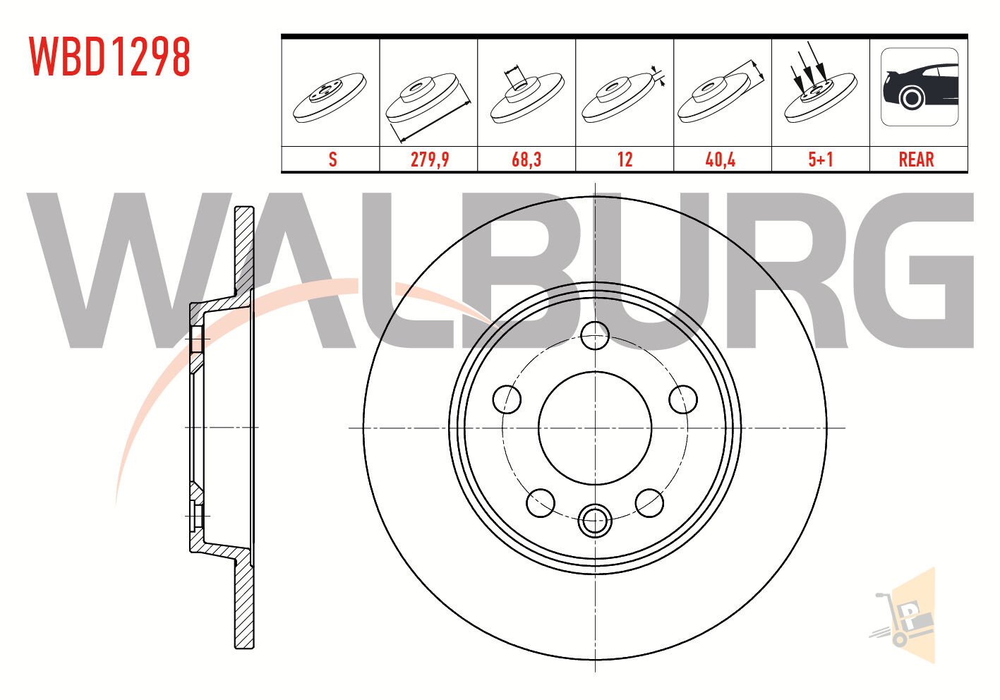 FREN DİSKİ AYNA ARKA - 280X12-   2.4 2.5 T4