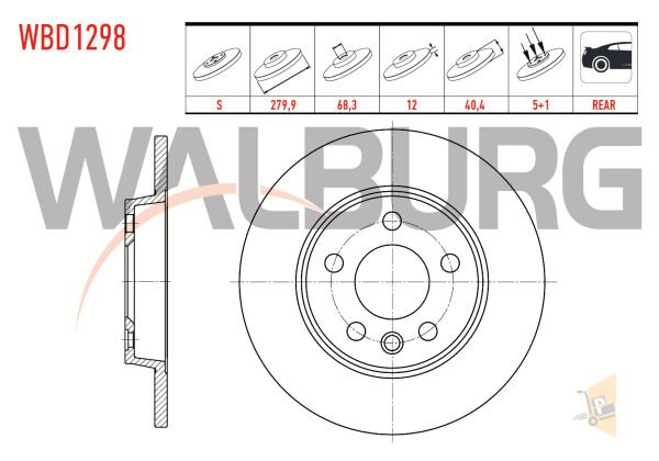 FREN DİSKİ AYNA ARKA - 280X12-   2.4 2.5 T4