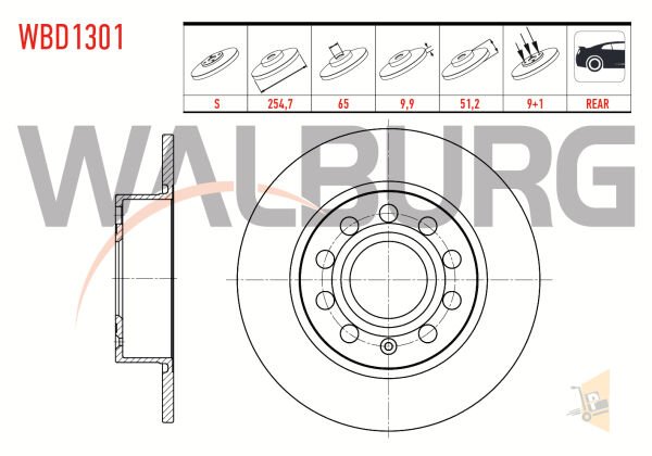 FREN DİSKİ AYNA ARKA - 253X10 - JETTA CADDY PASSAT GOLF