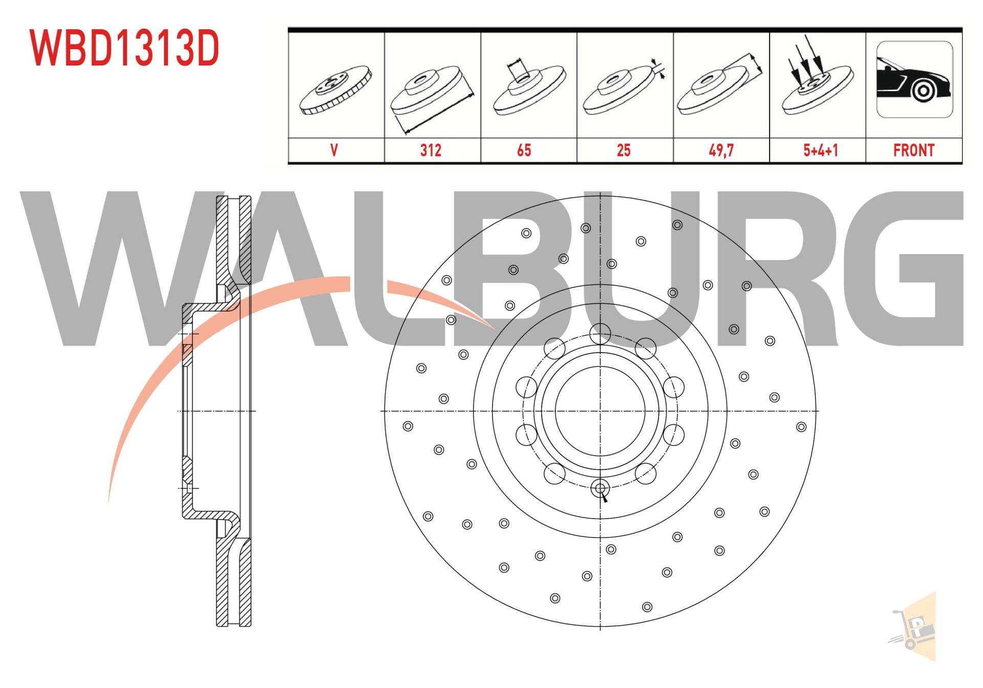 FREN DİSKİ AYNA ÖN - HAVALI - 312X25 5X112 - BKP CEBB BLF BLG  PASSAT JETTA