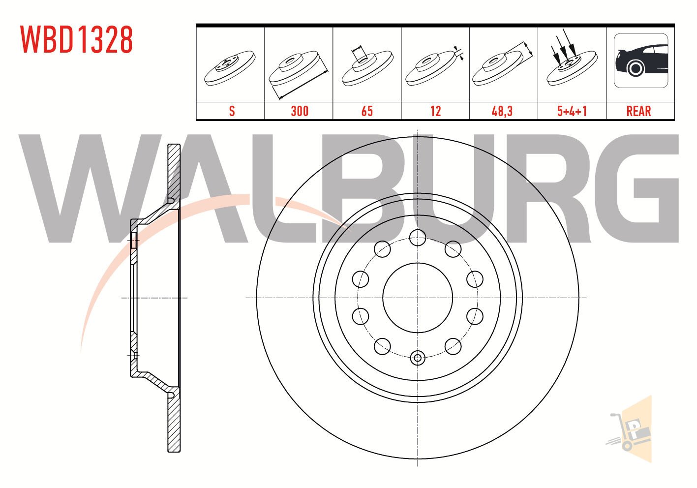 FREN DİSKİ AYNA ARKA - 300X12 - Passat Caddy Golf Jetta A3 Leon Ocatvia 2015- 3Q0615601