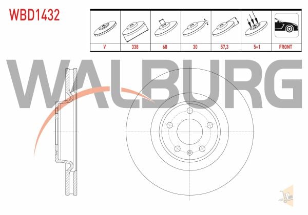 FREN DİSKİ - AYNASI - ÖN - 338X30 - A4 A5 Q5 8W0615301P