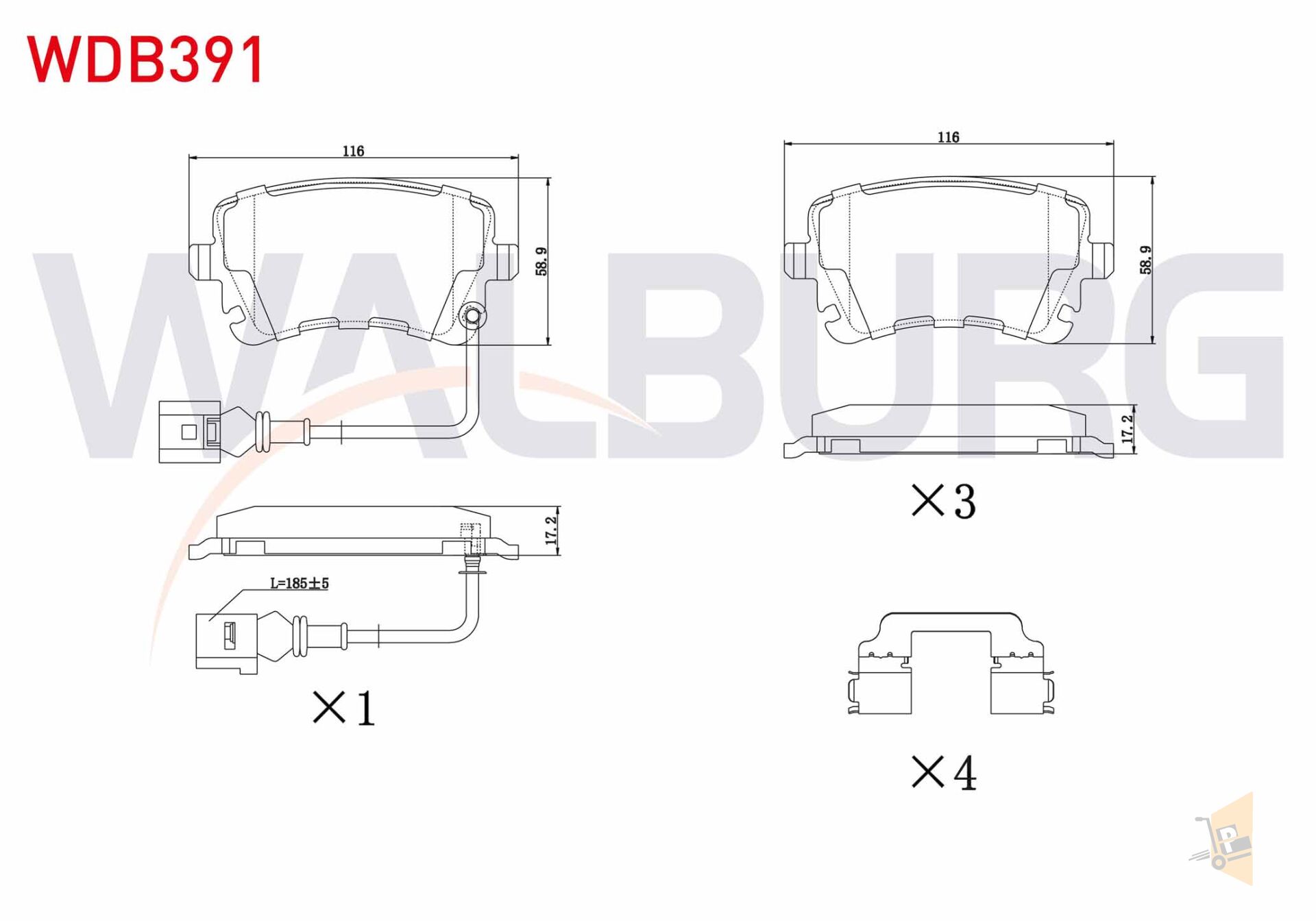 FREN BALATASI ARKA FİŞLİ - 1.9 TDI AXB 2.5 TDI AXD 2.0 TDI CAAB CAAD CAAA T5-T6