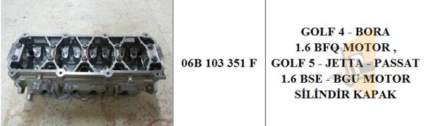 SİLİNDİR KAPAĞI - 1.6 BSE BFQ ALZ CRAFTER AMAROK