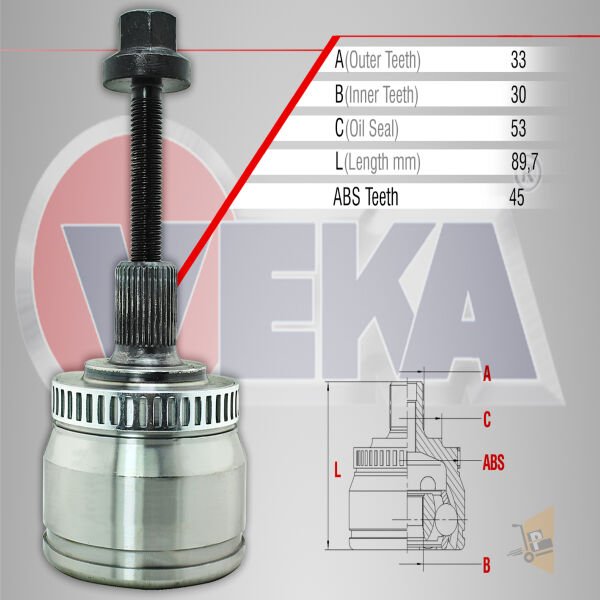AKS KAFA DIŞ - 1.8 1.8 T ADR AEB APU AWT PASSAT A4 A6 3B0498099D