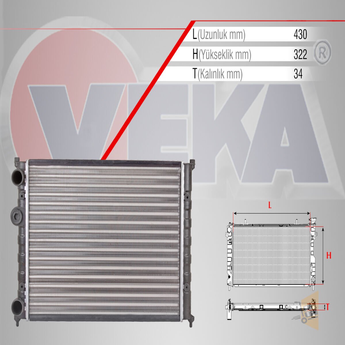SU RADYATÖRÜ - 1.9 TDİ SDİ POLO CLASSİC CADDY 95-01 6K0121253J