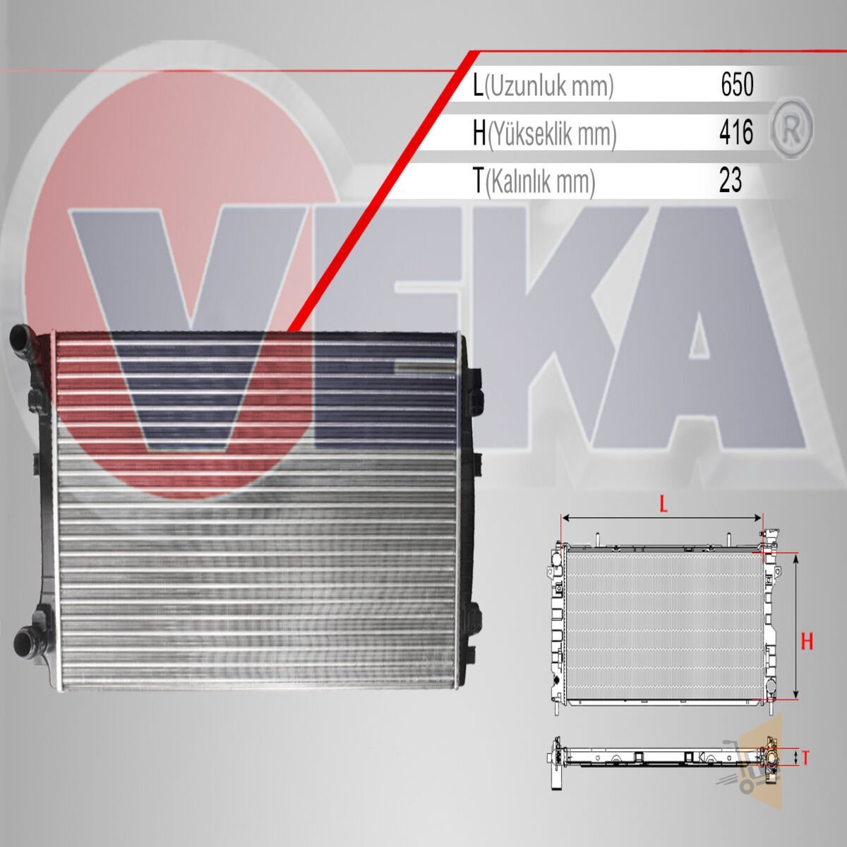 SU RADYATÖRÜ - (650x395x22 mm) - 1.2 TSİ 1.6 TDI CJZB CYVA CJZA CYVB CPVA CPTA CHPA CLHA CLHB CRKA CRKB GOLF7 PASSAT A3 LEON OCTAVİA 5Q0121251GQ