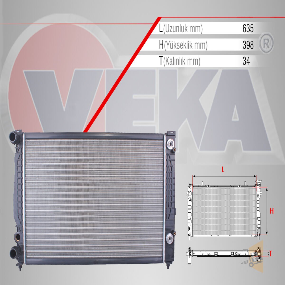 SU RADYATÖRÜ - OTOMATIK (630X412 MM) - 1.8 T 1.9 TDİ ADR AEB AFN AVG AWT AVB 97-04