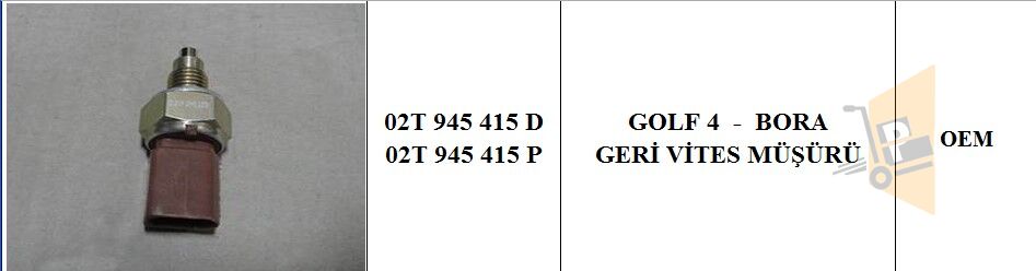 GERİ VİTES MÜŞÜRÜ - GOLF3 GOLF4 POLO CLASSİC A3 TOLEDO 97>