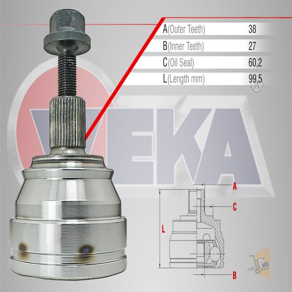 AKS KAFASI DIŞ - 2.4 D 2.5 TDİ AJA ACV AAB AJT T4