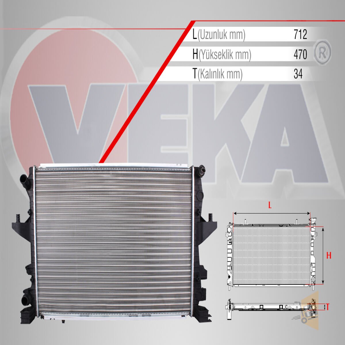 SU RADYATÖRÜ - (710X470X24 MM) - 1.9 TDİ AXB T5 04-10