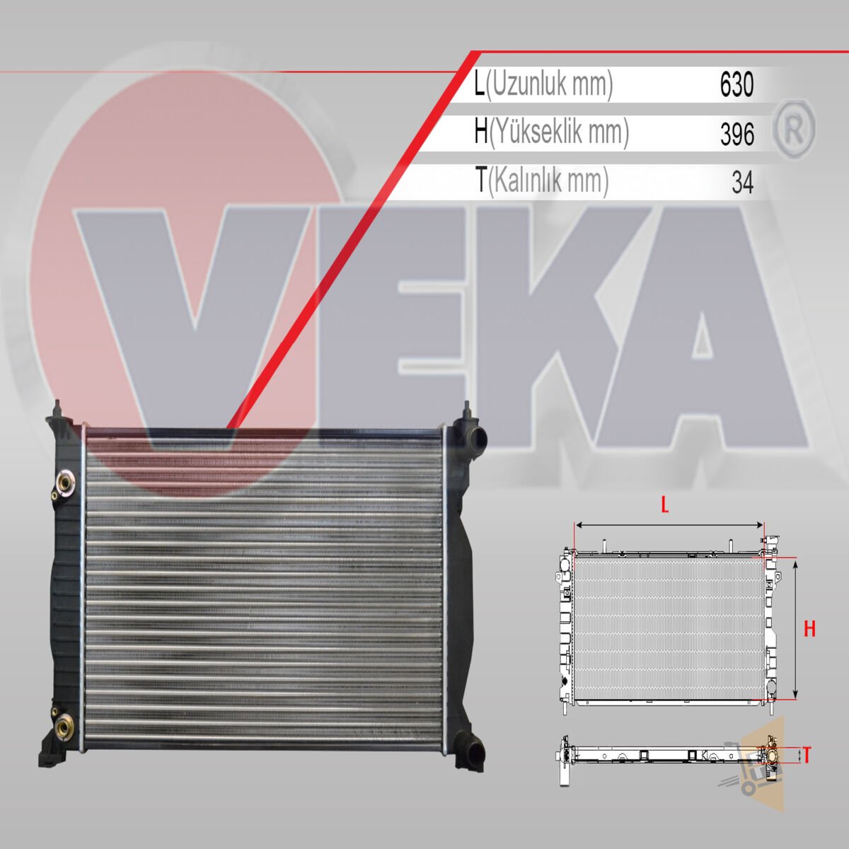 SU RADYATÖRÜ - (632X414X34 MM) (OTOMATİK) - 1.6 1.8 T 2.0 TDİ ALZ BFB ALT BLB BRE A4 00-08 8E0121251L