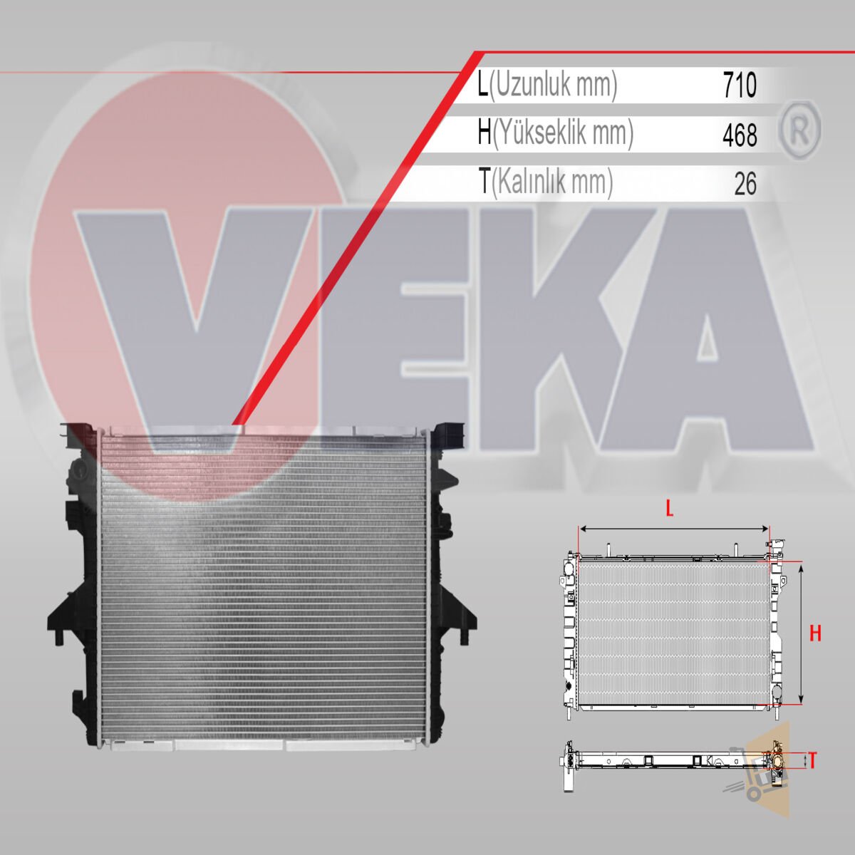 SU RADYATÖRÜ - (710X502X28 MM) - 2.0 TDİ CAAA CAAB CAAC CCHA CFCA CXHA T5,5 T6 10> 7E0121253A