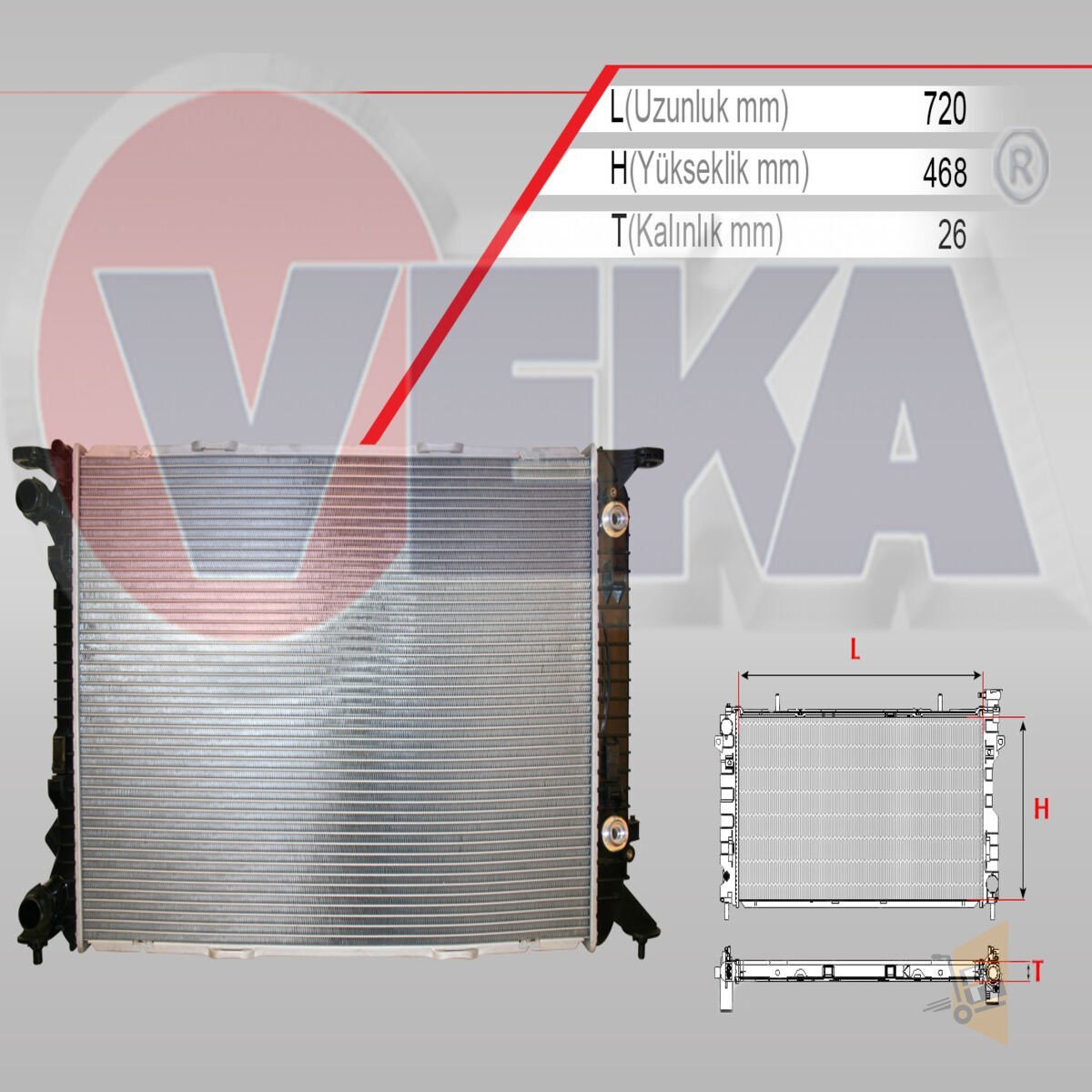 SU RADYATÖRÜ - OTOMATIK - 1.8 TFSİ 2.0 TFSİ 2.0 CABA CABB CABB CDHB CJEB CDNB CAGA A4 A5 Q5 8K0121251AJ