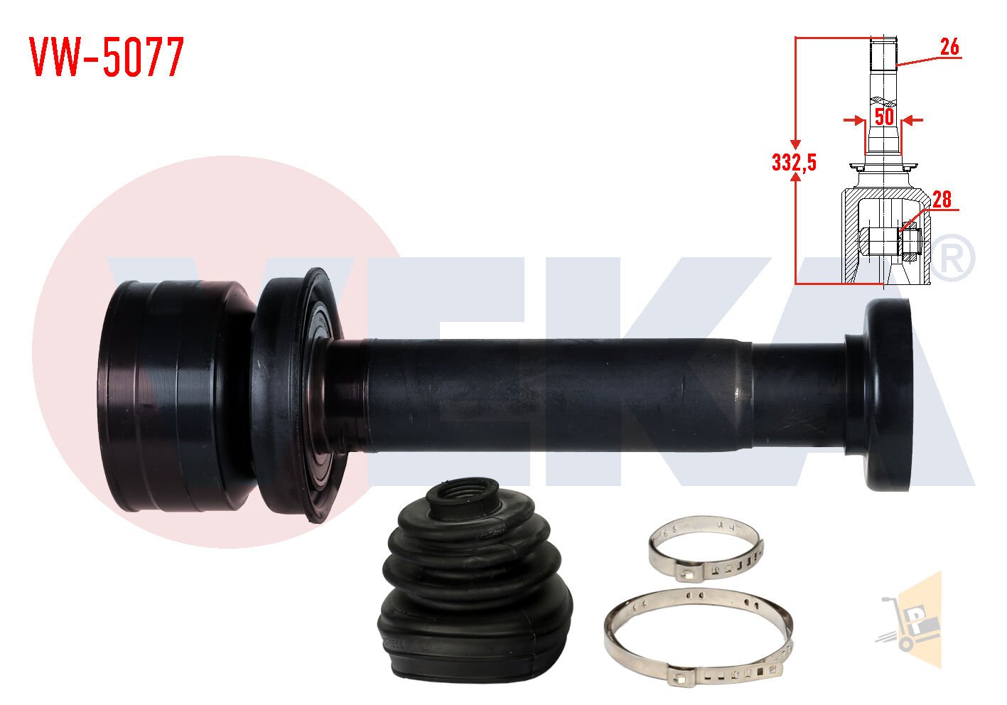 AKS KAFA İÇ KOMPLE SAĞ - 2.0 TDI CAAB CXGB T6