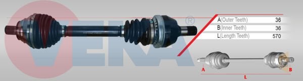 AKS SOL ÖN KOMPLE - 2.0 TDİ 4 MOTİON TİGUAN 3Q0407271BA