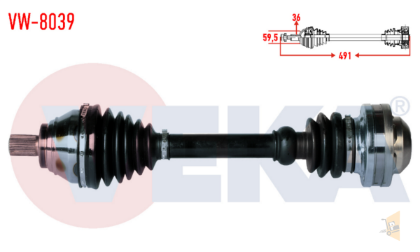 AKS KOMPLE ÖN SOL - 1.9 TDİ 2.0 TDİ BKP BKD BLS BKC BXE GOLF5 JETTA CADDY PASSAT 1K0407271BJ