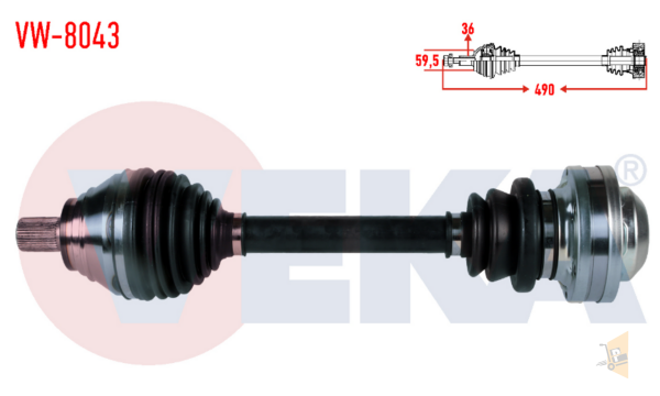 AKS KOMPLE ÖN SOL - 2.0 TDİ CUUB CUUD DFSB CFHC CADDY 5N0407761F