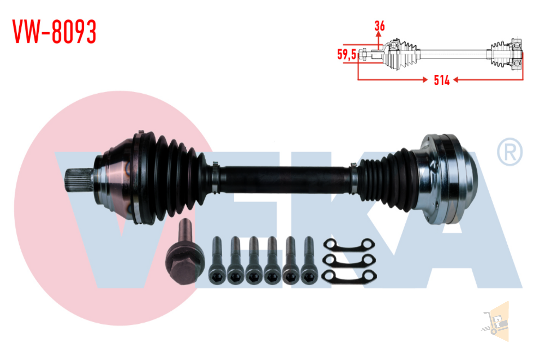 AKS KOMPLE ÖN SOL - 1.9 TDİ BJB BLS CADDY