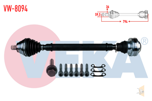 KOMPLE AKS SAĞ ÖN - 2.0 TDI BKD BMM CBAB CFFB GOLF5 PASSAT TİGUAN 1K0407272RR