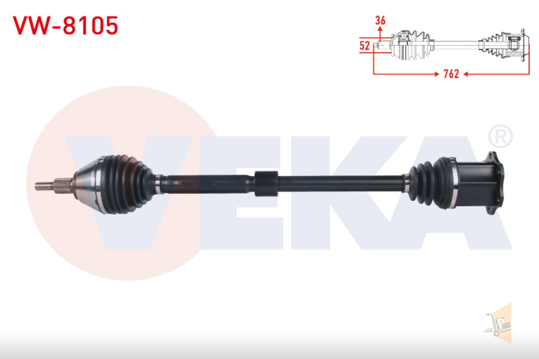 SAĞ ÖN AKS (OTOMATİK) - 1.0 TSİ FABİA POLO 6C0407452CX