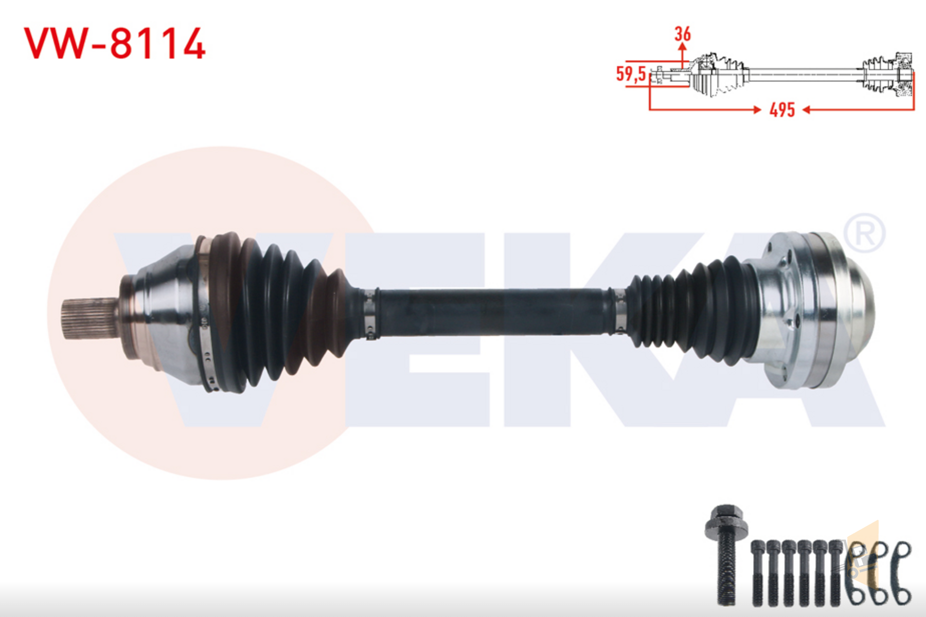 KOMPLE AKS SOL ON - 1.4 TSI GOLF V 8J0407271AA