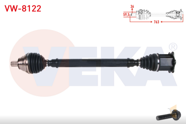 AKS KOMPLE ÖN SAĞ - 1.6 TDİ 1.9 TDİ 2.0 TDİ BJB BLS CAYD CRLB DFGA CADDY PASSAT TİGUAN