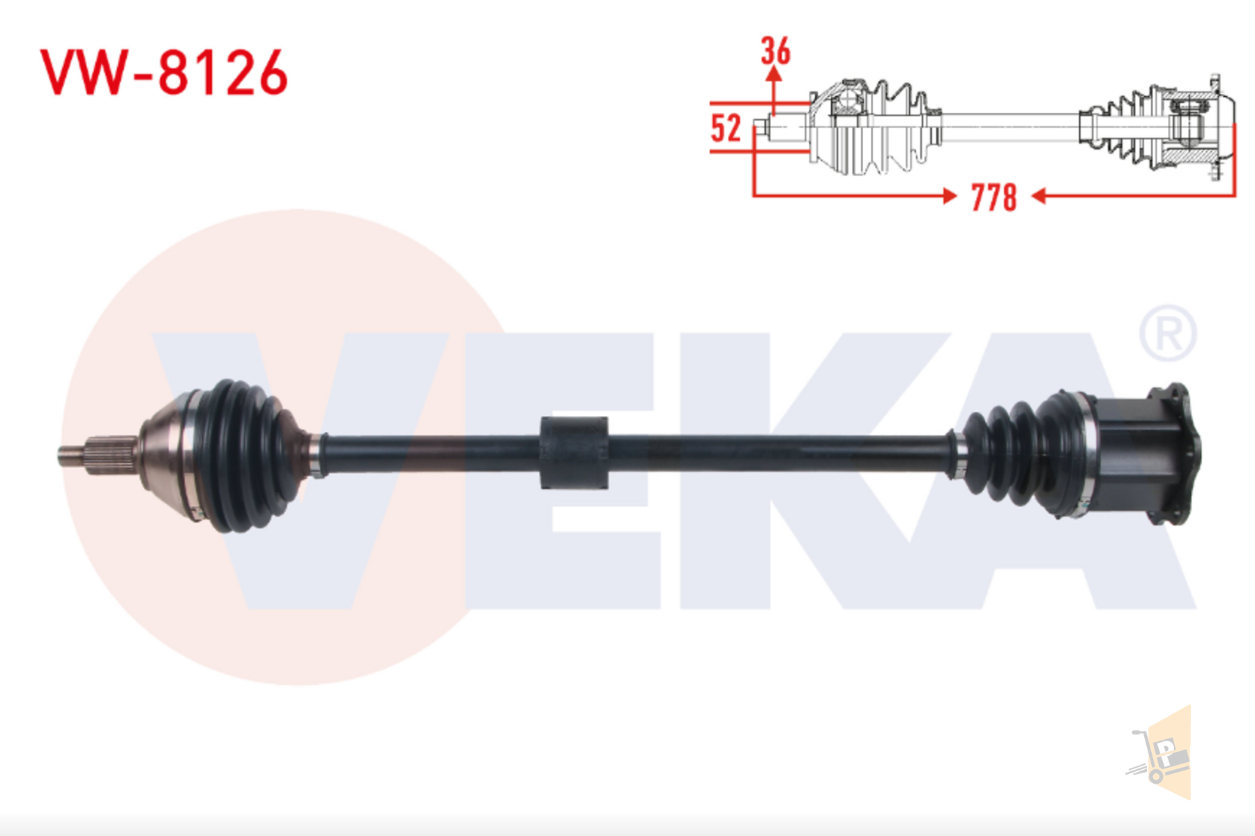 AKS KOMPLE SAĞ (OTOMATİK) - 1.0 TSI CHZJ DKJA DLAC DKRF POLO6 TCRS A1 IBIZA KMQ SCL ARN 2Q0407452HX