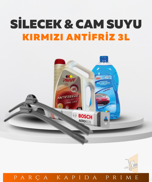 Bosch Silecek Takımı & Cam Suyu & Kırmızı Antifriz - Kışa Hazırlık Seti