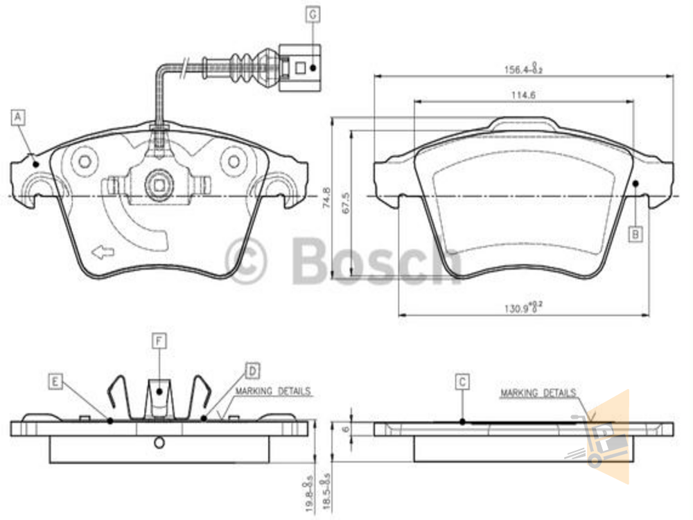FREN BALATASI ÖN FİŞLİ - 1.9 TDI 2.5 TDI 2.0 TDI AXB AXC AXD CAAB CAAC T5 T6